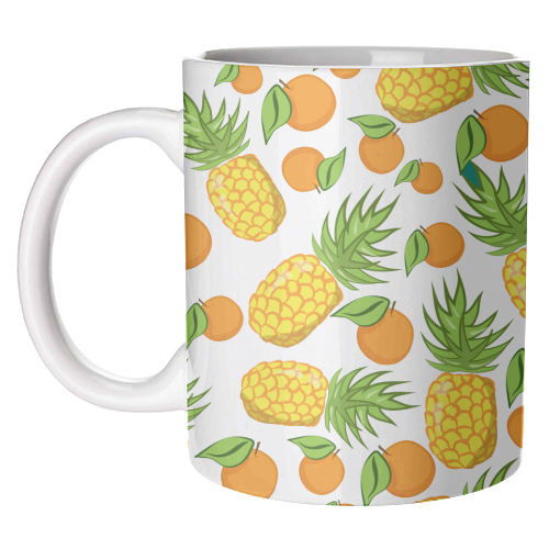 pineapple and oranges - unique mug by Anastasios Konstantinidis