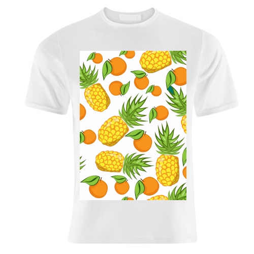 pineapple and oranges - unique t shirt by Anastasios Konstantinidis