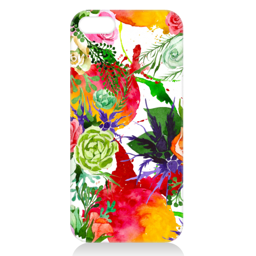watercolor colorful flowers - unique phone case by Anastasios Konstantinidis