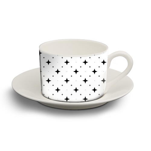 minimal stars pattern - personalised cup and saucer by Anastasios Konstantinidis
