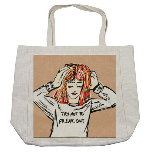 Try Not To Freak Out - cool beach bag by Bec Broomhall