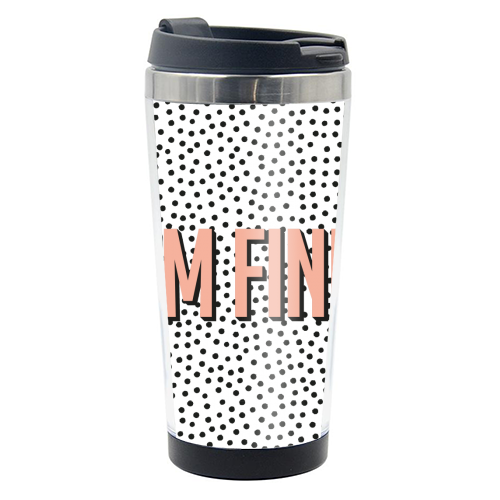 I'm Fine Polka Dot Typography Print - photo water bottle by Emily @KindofSimpleDesigns