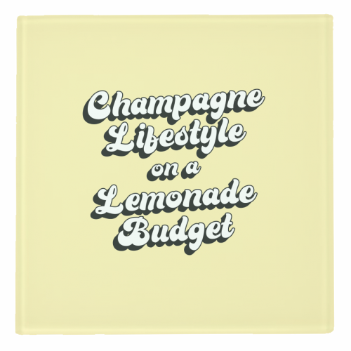 Champagne Lifestyle on a Lemonade Budget - personalised beer coaster by Emily @KindofSimpleDesigns
