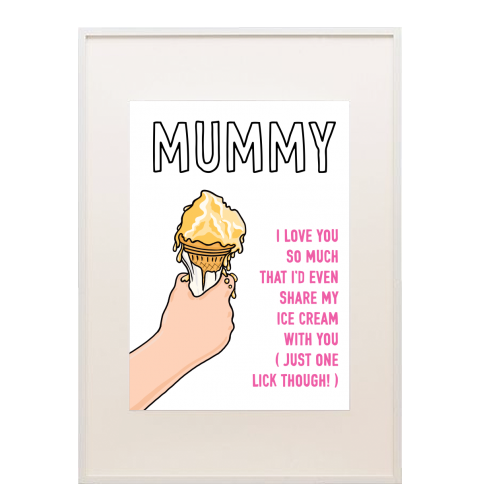 Mummy Loving Ice Cream Sharer - framed poster print by Adam Regester