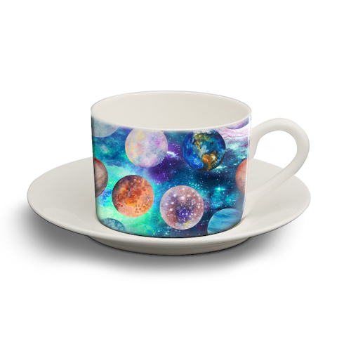 space planets - personalised cup and saucer by Anastasios Konstantinidis