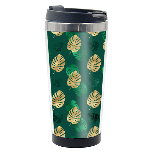 green and gold leaves pattern - photo water bottle by Anastasios Konstantinidis