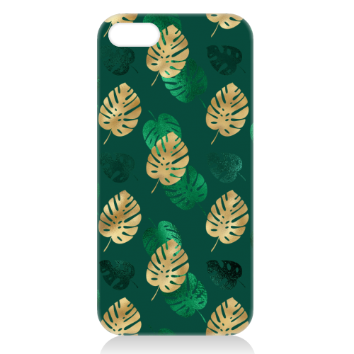 green and gold leaves pattern - unique phone case by Anastasios Konstantinidis