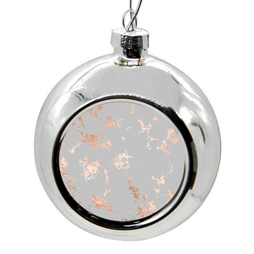 gray rosegold marble - colourful christmas bauble by Anastasios Konstantinidis