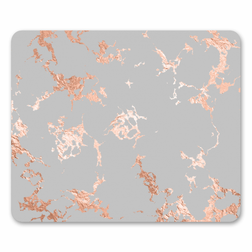 gray rosegold marble - funny mouse mat by Anastasios Konstantinidis