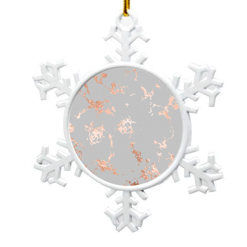 gray rosegold marble - snowflake decoration by Anastasios Konstantinidis