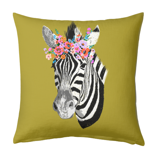 FLORAL ZEBRA - designed cushion by PEARL & CLOVER