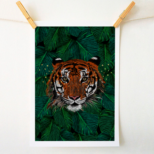 STARLIGHT TIGER - A1 - A4 art print by PEARL & CLOVER