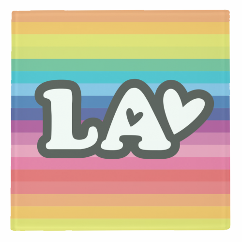 RAINBOW LA - personalised beer coaster by The Boy and the Bear