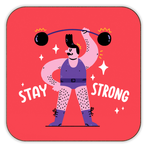Stay Strong - personalised beer coaster by Matt Joyce