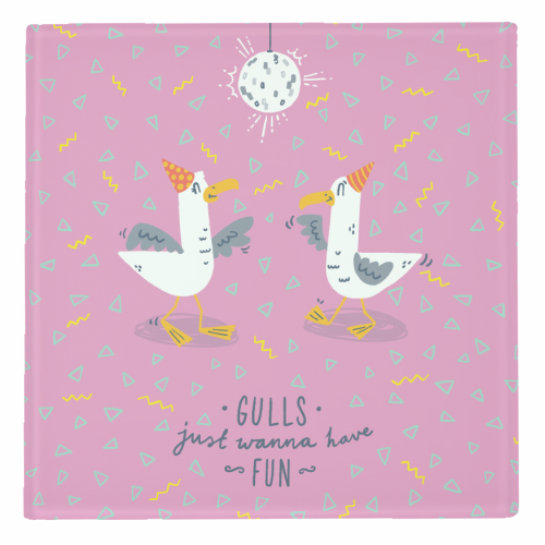 Gulls just wanna have fun - personalised beer coaster by Matt Joyce