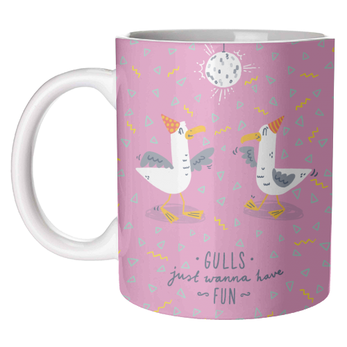 Gulls just wanna have fun - unique mug by Matt Joyce