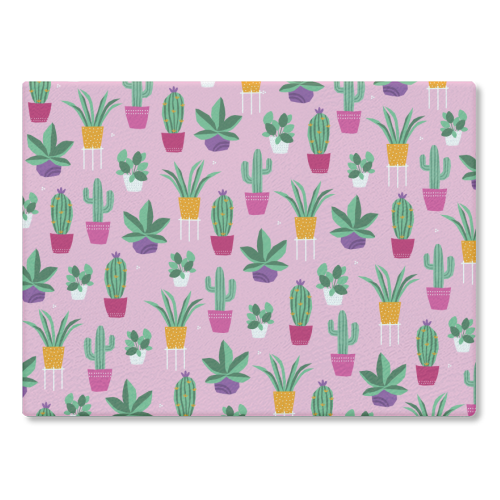 plant power pink - glass chopping board by sarah morley