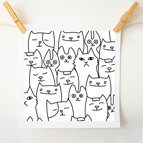 cats pattern - A1 - A4 art print by Anastasios Konstantinidis