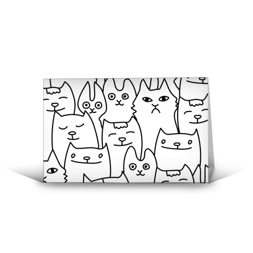 cats pattern - funny greeting card by Anastasios Konstantinidis
