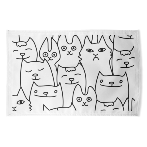 cats pattern - funny tea towel by Anastasios Konstantinidis