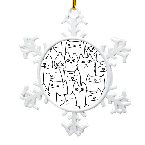 cats pattern - snowflake decoration by Anastasios Konstantinidis