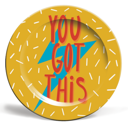 You Got This - ceramic dinner plate by Stonefoxes