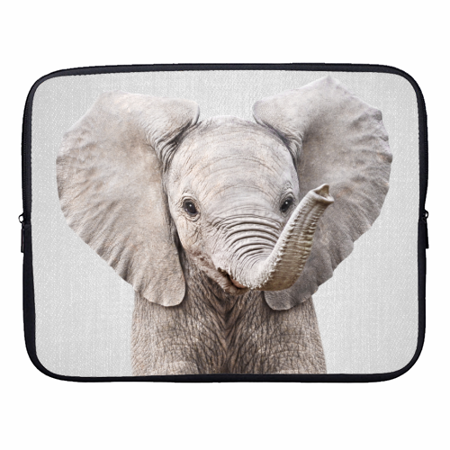 Baby Elephant - Colorful - designer laptop sleeve by Gal Design