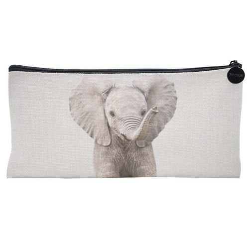 Baby Elephant - Colorful - flat pencil case by Gal Design