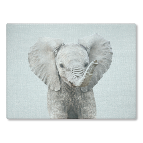 Baby Elephant - Colorful - glass chopping board by Gal Design