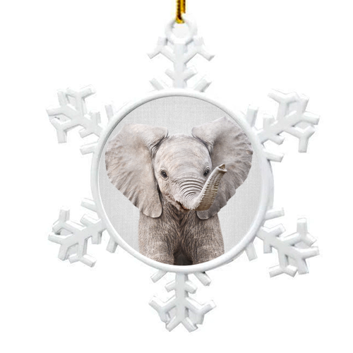 Baby Elephant - Colorful - snowflake decoration by Gal Design