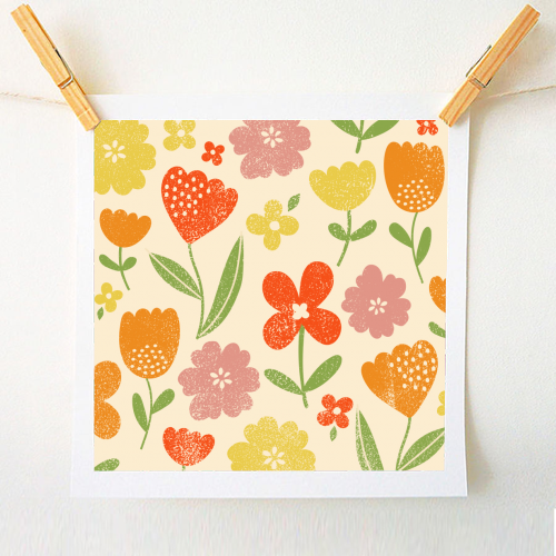Summer floral - A1 - A4 art print by sarah morley