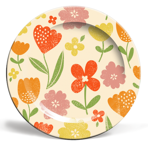 Summer floral - ceramic dinner plate by sarah morley