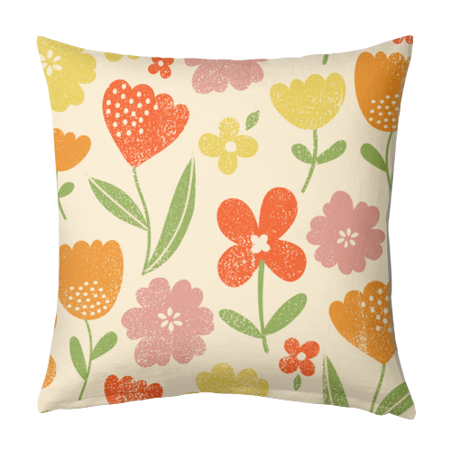 Summer floral - designed cushion by sarah morley