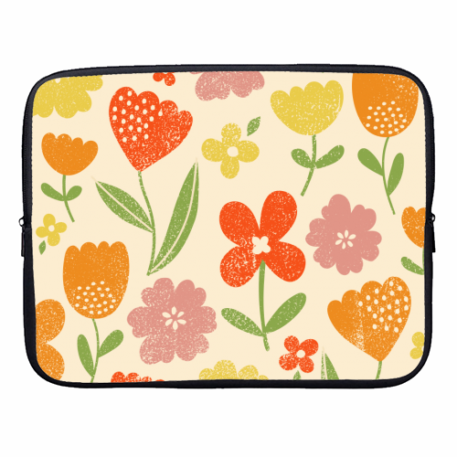 Summer floral - designer laptop sleeve by sarah morley