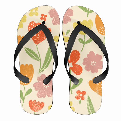 Summer floral - funny flip flops by sarah morley