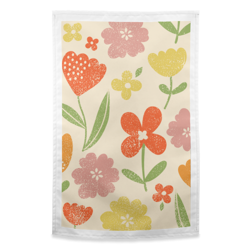 Summer floral - funny tea towel by sarah morley