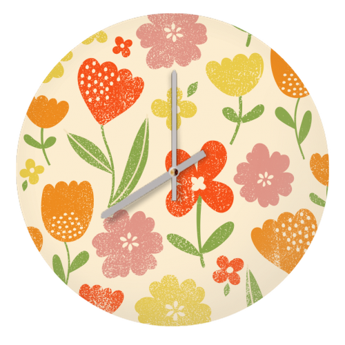 Summer floral - quirky wall clock by sarah morley