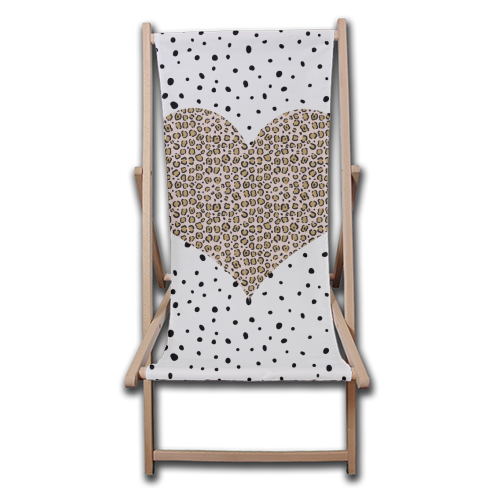 Leopard Print Love Heart - canvas deck chair by The 13 Prints