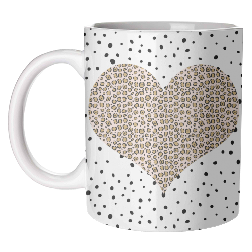 Leopard Print Love Heart - unique mug by The 13 Prints