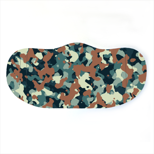 blue brown camo pattern - face cover mask by Anastasios Konstantinidis