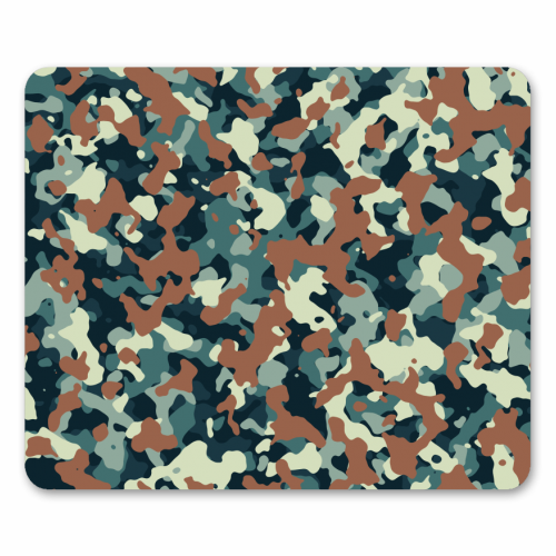 blue brown camo pattern - funny mouse mat by Anastasios Konstantinidis