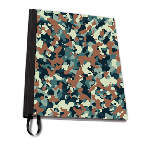 blue brown camo pattern - personalised A4, A5, A6 notebook by Anastasios Konstantinidis