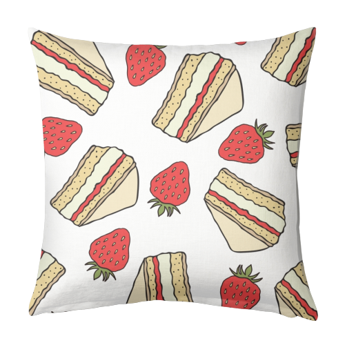 Strawberries and cake - designed cushion by Stonefoxes