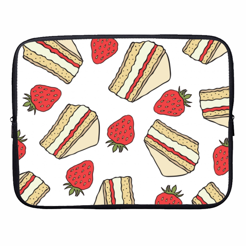 Strawberries and cake - designer laptop sleeve by Stonefoxes