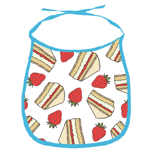 Strawberries and cake - funny baby bib by Stonefoxes