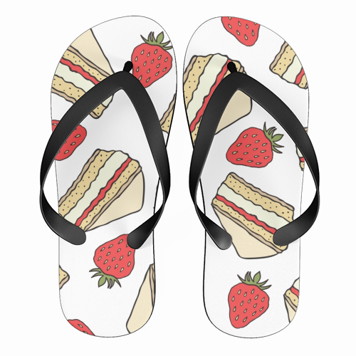 Strawberries and cake - funny flip flops by Stonefoxes
