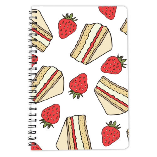 Strawberries and cake - personalised A4, A5, A6 notebook by Stonefoxes