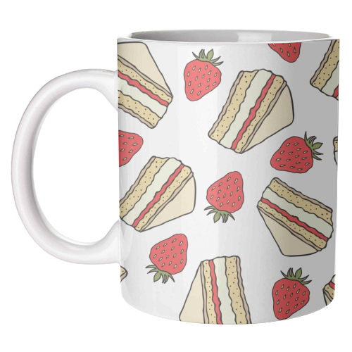 Strawberries and cake - unique mug by Stonefoxes