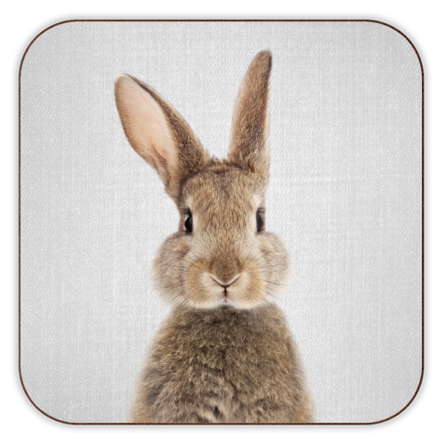 Rabbit - Colorful - personalised beer coaster by Gal Design