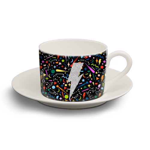LIGHTNING BOLT - personalised cup and saucer by PEARL & CLOVER